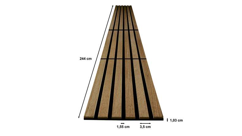 Skaben Panneau acoustique SilentWall Compact - Chêne Rustique - 244 x 30,5 cm