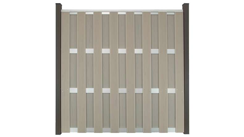 planeo Gardence Premade - Clôture composite Carré Bi-Color Sable 180 x 180cm