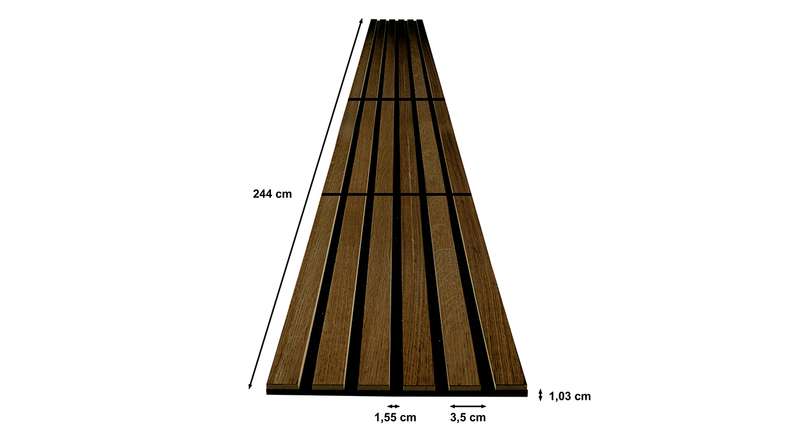 Skaben Panneau acoustique SilentWall Compact - Chêne Foncé - 244 x 30,5 cm