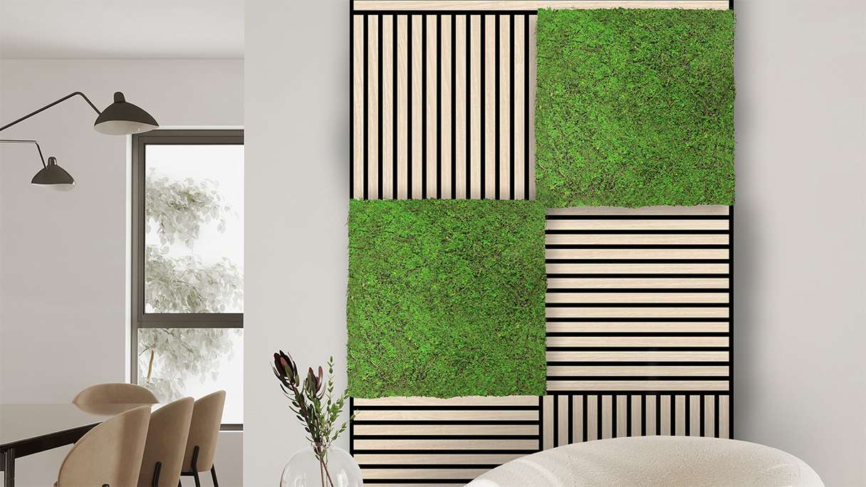 planeo Panneau acoustique - MixWall Living Leaf Forest Green Ancient Tree 52 x 52 cm | Plante naturelle (PLMW-70111)
