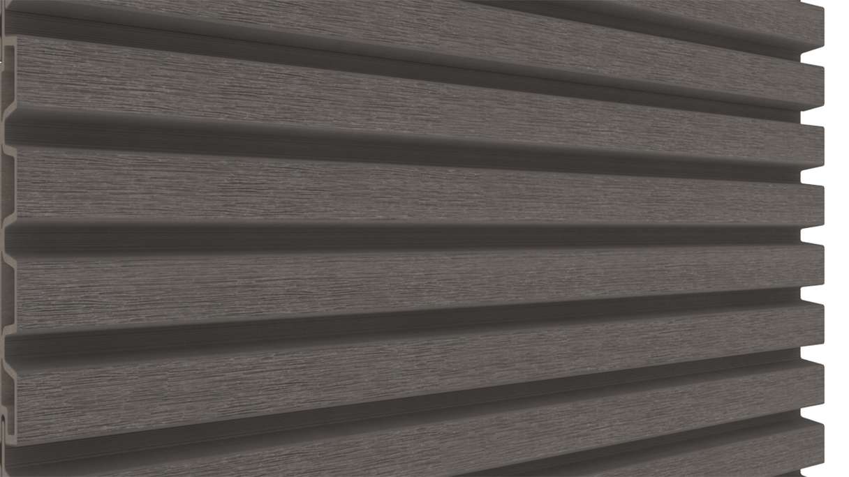 planeo LINEA Slim - Bardage de façade en WPC CoEx, gris foncé, 2900 x 215 mm