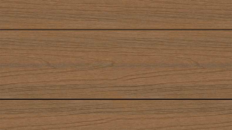 planeo UNIDeck - Lame de terrasse en WPC CoEx, finition « Burma Teak », 3 m - texturée / brossée lisse
