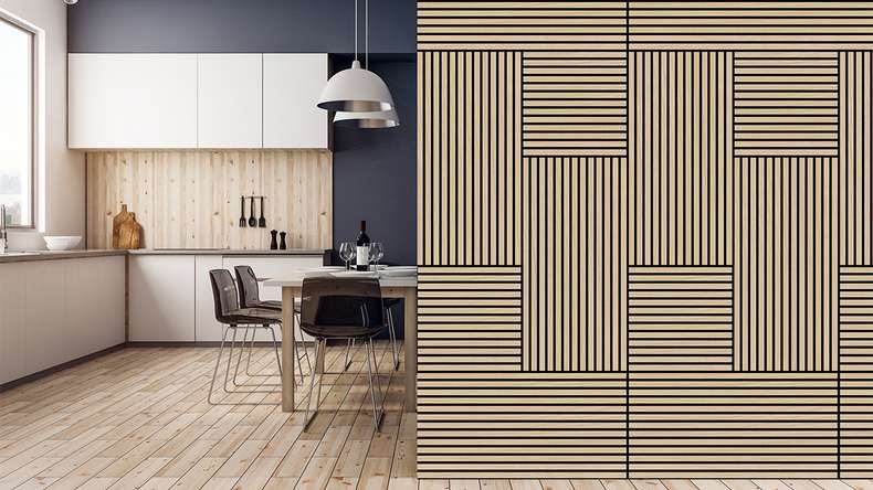 planeo Panneau acoustique - MixWall Timber Touch Flare Oak 52 x 52 cm | Placage en bois véritable (PLMW-00011A)