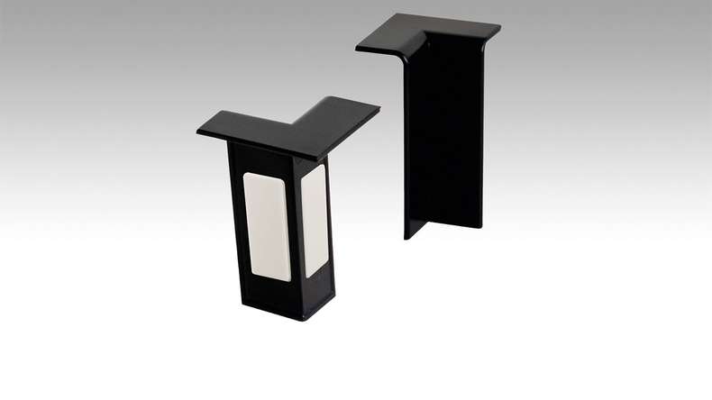 MEISTER Angle intérieur autocollant pour plinthe Profilé 15 MK | 15 F MK | 20 PK | 20 PK Aqua 2039 Noir (800034-01-02039)