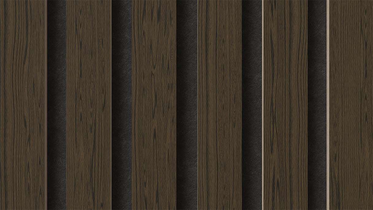 planeo Panneaux acoustiques - chêne fumé 2480 x 600 x 21.5 mm | ignifugé