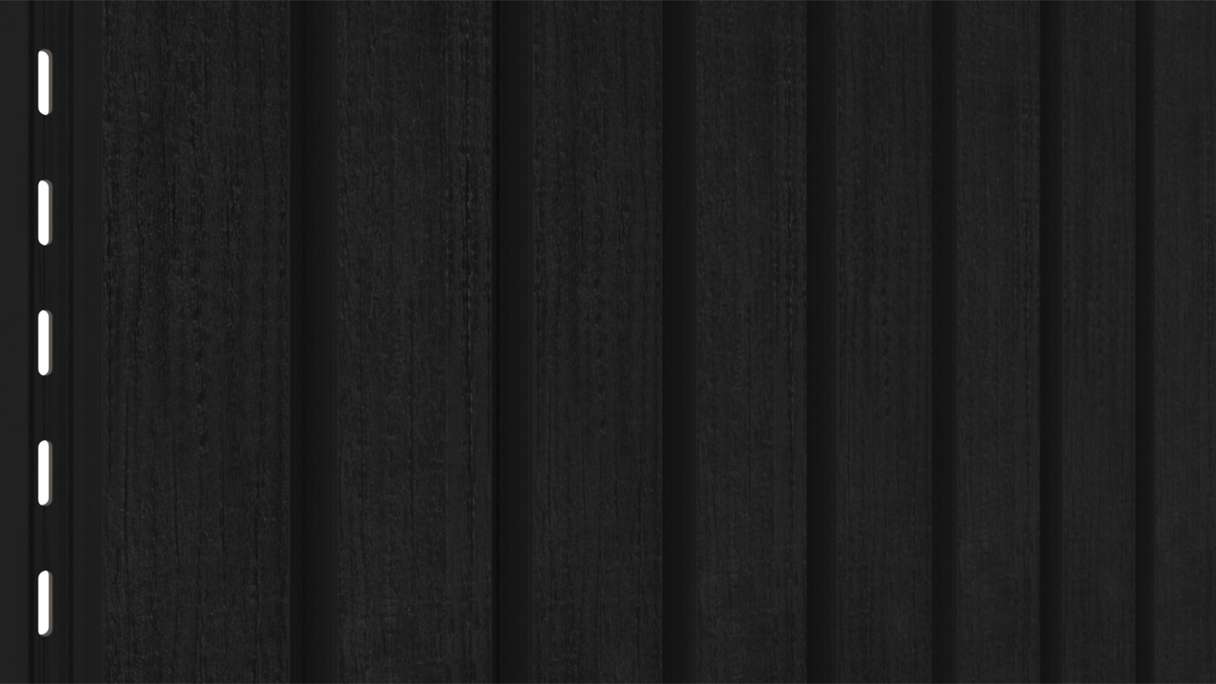 planeo LINEA Wide - Revêtement de façade en WPC CoEx, noir, 2900 x 181 mm