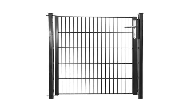 Porte universelle léger 1 vantail anthracite H 1200 x L 1090 mm poteaux de porte inclus