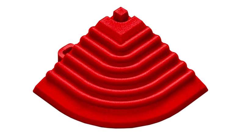 planeo élément d'angle pour carreaux de terrasse à clipser 40 x 40 cm - rouge