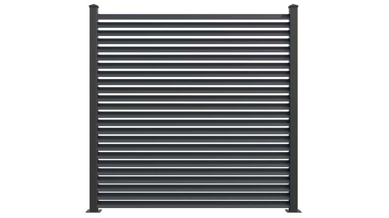 planeo Gardence Metallic Ellipse - Clôture de jardin en aluminium Carré Anthracite | DB703