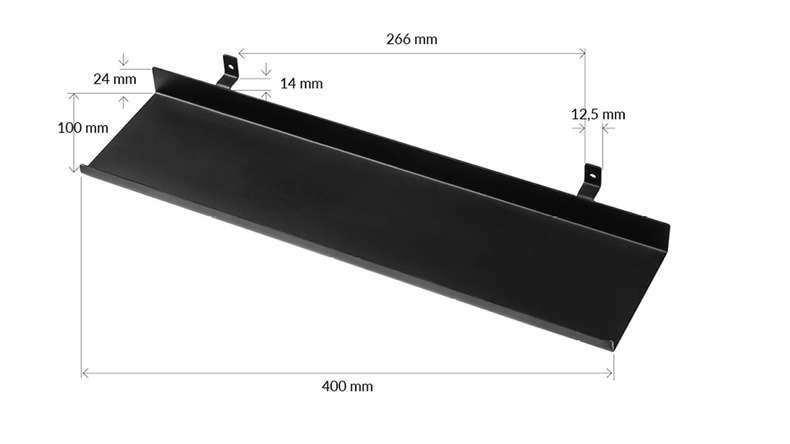 planeo Étagère - noir 40 cm vis comprises