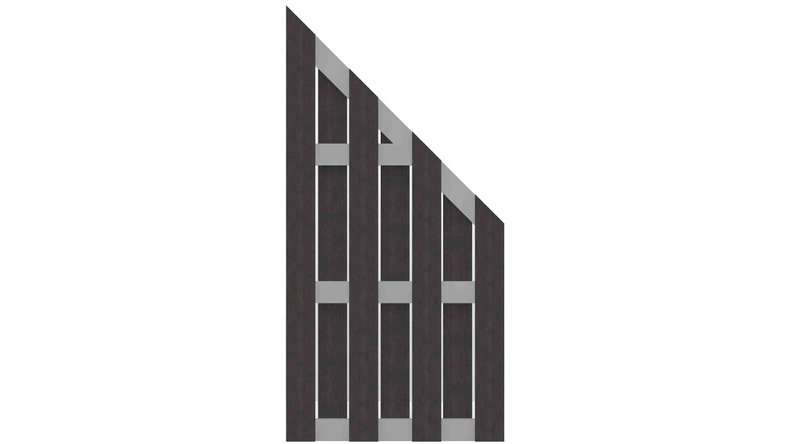planeo Gardence Premade - Clôture composite Oblique Anthracite 84,3 x 180/90 cm