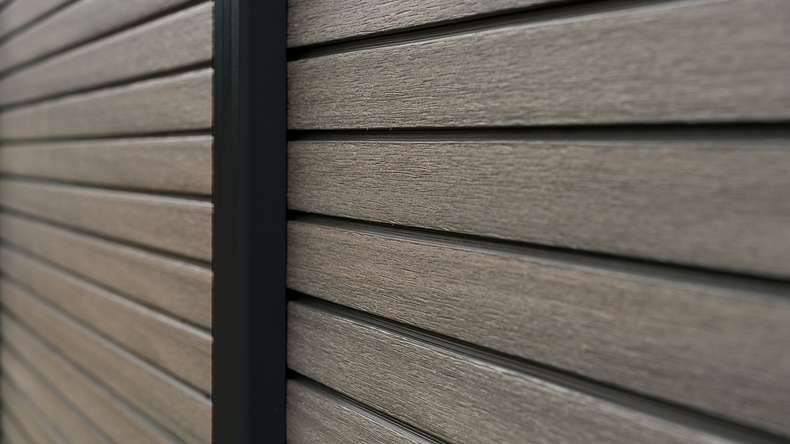 planeo LINEA - WPC CoEx Clôture à emboîter Rhombus gris foncé 176 x 183