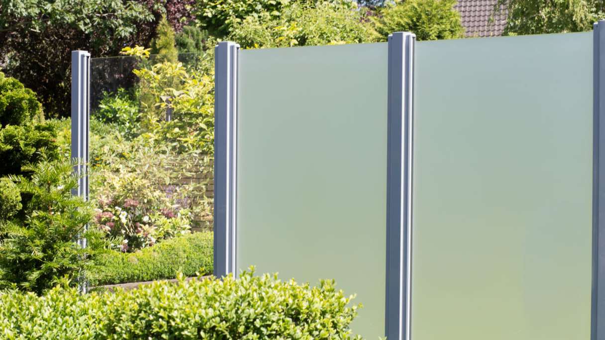planeo Gardence Flair - Brise-vue en verre, vertical, satiné
