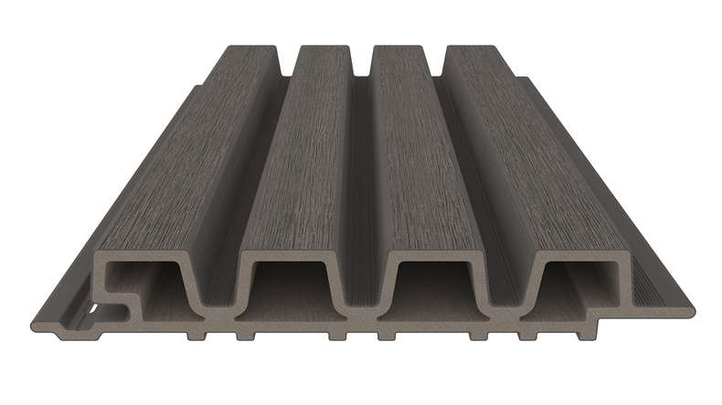 planeo LINEA Slim - Bardage de façade en WPC CoEx, gris foncé, 2900 x 215 mm