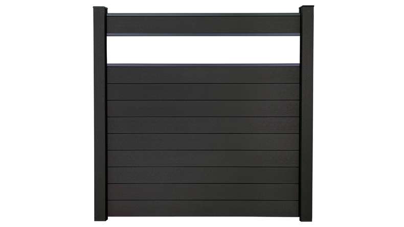 planeo Gardence Strong - Clôture à emboîter BPC verre satiné gris anthracite 180 x 180 cm