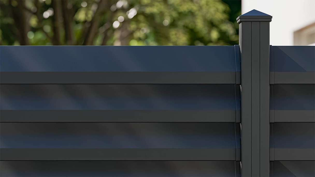 planeo Gardence Metallic Rhombus - Clôture de jardin en aluminium Carré Anthracite | DB703
