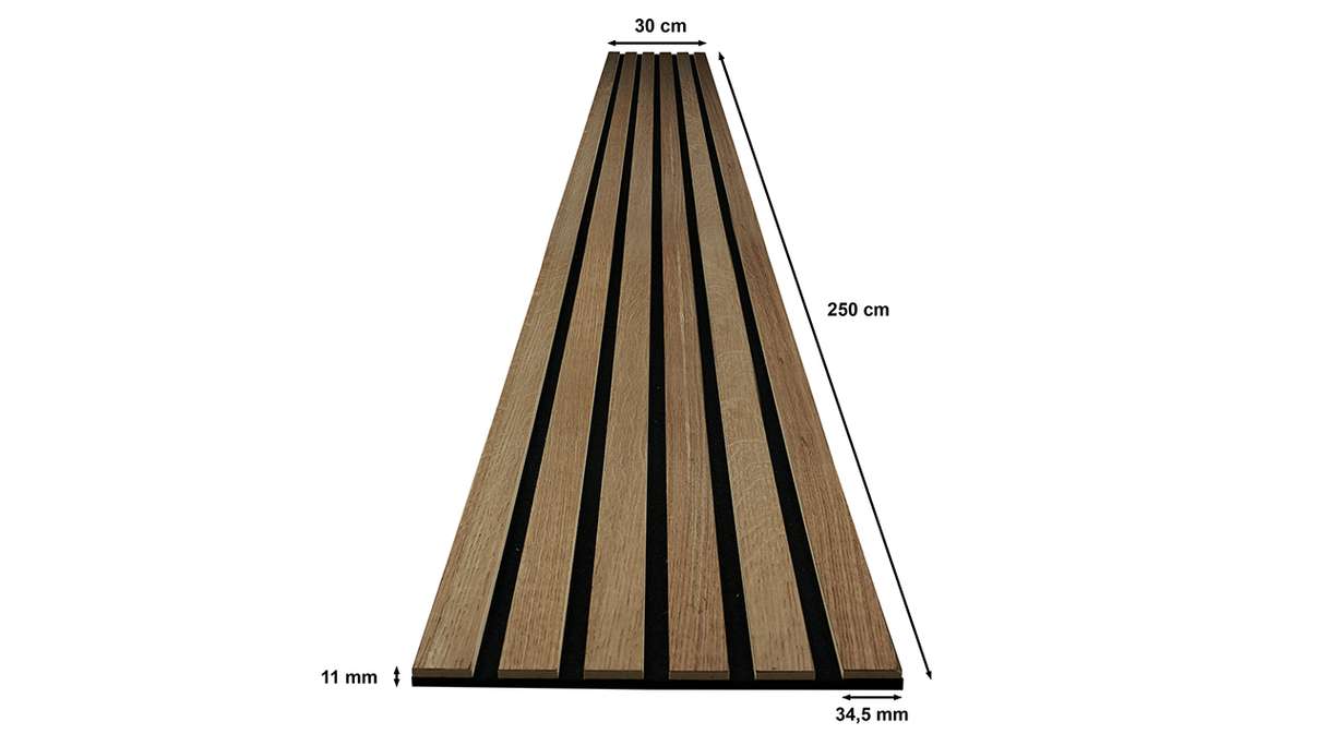 Skaben Panneau acoustique SilentWall Comfort - Chêne rustique - 250 x 30 cm