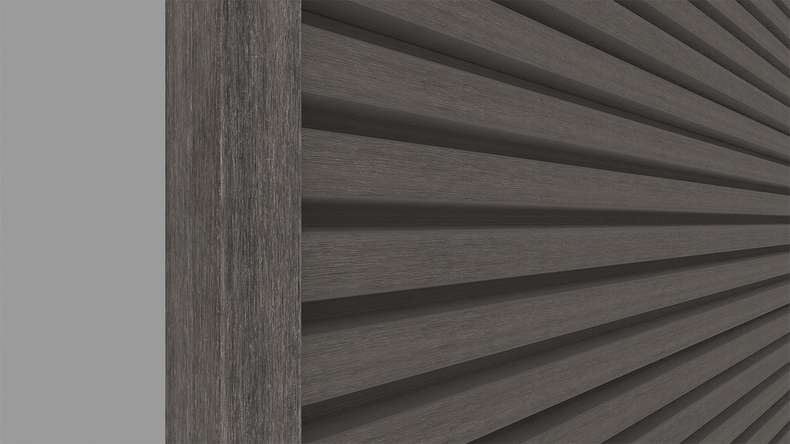 planeo LINEA - Profilé d'extrémité en aluminium CoEx, gris foncé, 3000 x 74 x 61 mm