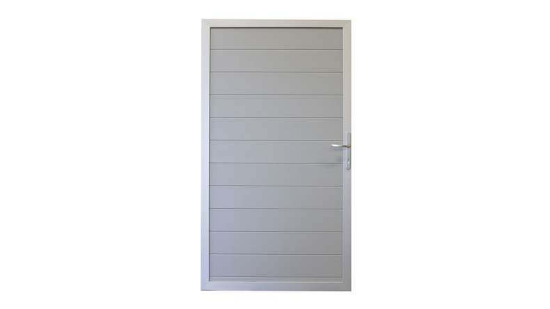 planeo Gardence Metallic - Porte aluminium universelle gris argenté avec cadre en aluminium