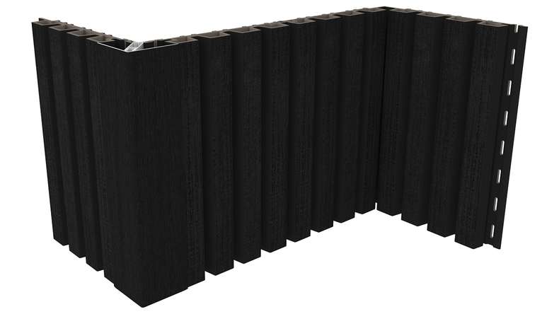 planeo LINEA Slim - Bardage de façade en WPC CoEx noir 2900 x 215 mm