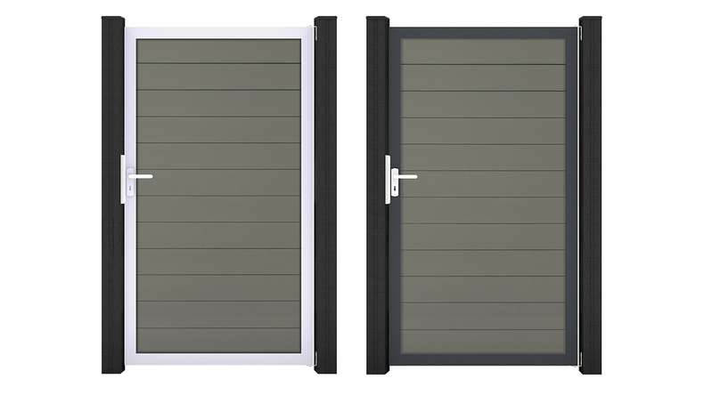 planeo Gardence Strong - Portail universel BPC gris avec cadre en aluminium