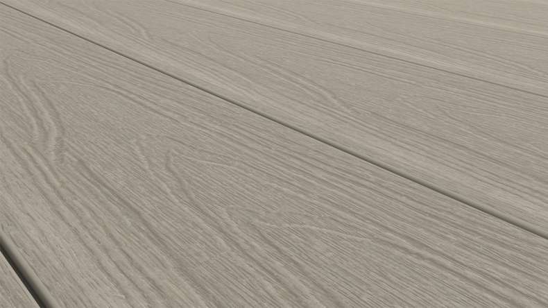 planeo MAXLine Nature - WPC CoEx lame de terrasse XL gainée chambre creuse - gris clair 3m structuré/lisse brossé