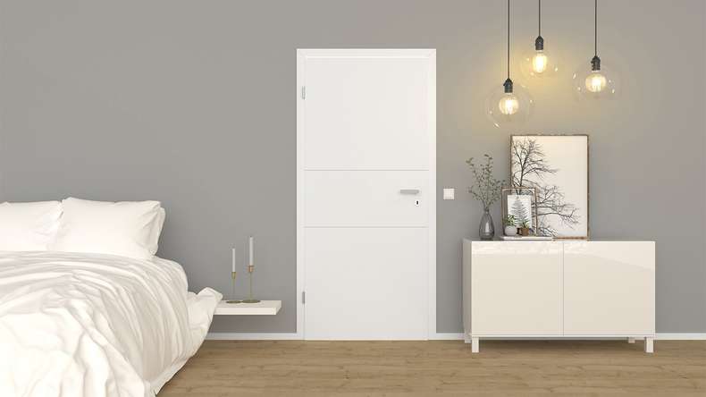 planeo Porte intérieure design PUREA Vivo 3 laque blanche 9003 chant design | laqué - 1985 x 610|735|860|985 mm
