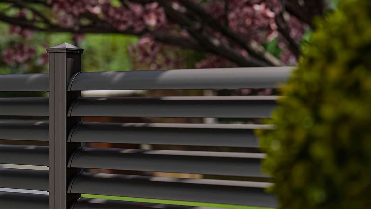 planeo Gardence Metallic Ellipse - Clôture de jardin en aluminium Carré Anthracite | DB703