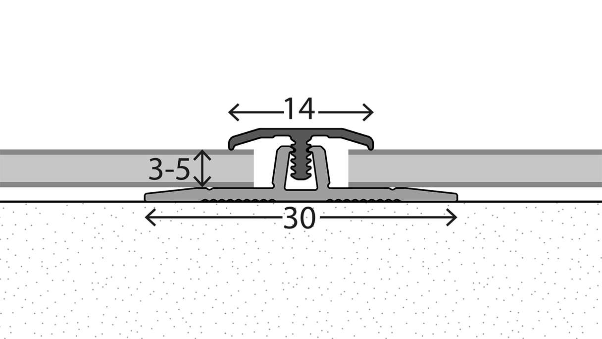 planeo Système de profilés muraux Profilé intermédiaire en T - 260 cm
