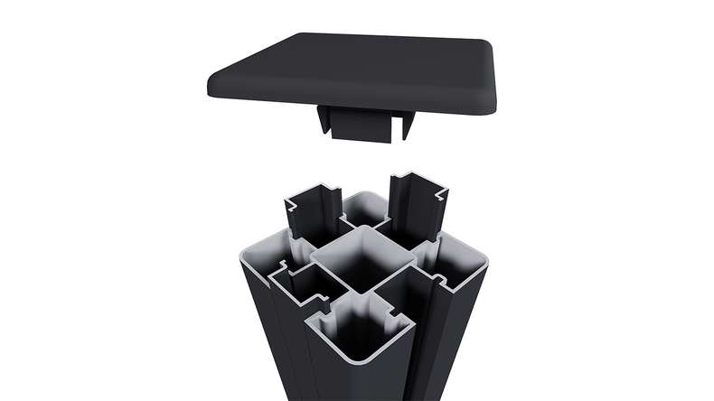 planeo Capuchon de poteau en aluminium noir