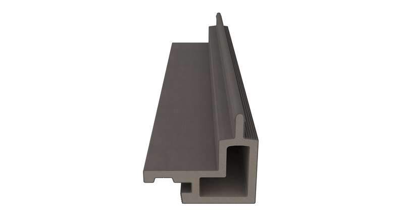 planeo LINEA - Angle extérieur en WPC CoEx, gris foncé, 2900 x 62 x 55 mm