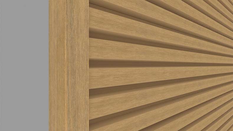 planeo LINEA - Profilé d'extrémité en aluminium CoEx, couleur sable, 3000 x 74 x 61 mm
