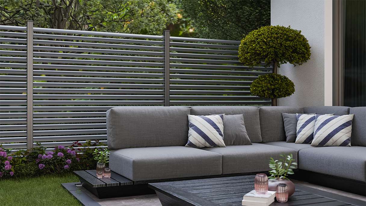 planeo Gardence Metallic Ellipse - Clôture de jardin en aluminium Carré Anthracite | DB703
