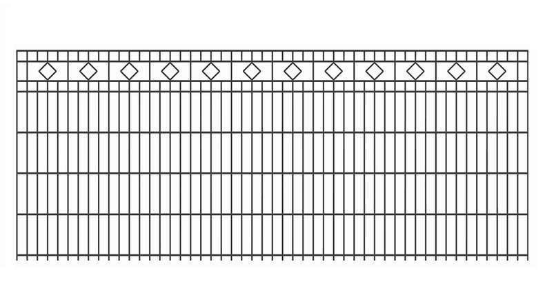 planeo Clôture décorative à double barre Carré 6/6/6 RAL 7016 Anthracite