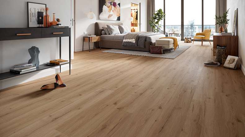 planeo Vinyle à clic rigide - HOMEtec Pro 50 IXPE Harmony Brown Oak | Isolation phonique intégrée (RP-E50-3)
