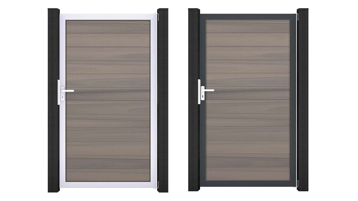 planeo Gardence Strong - Porte universelle BPC bicolore en co-extrudé avec cadre en aluminium