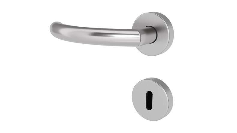 planeo Poignée de porte Edelwerk SILBA en acier inoxydable BB Rosace ronde