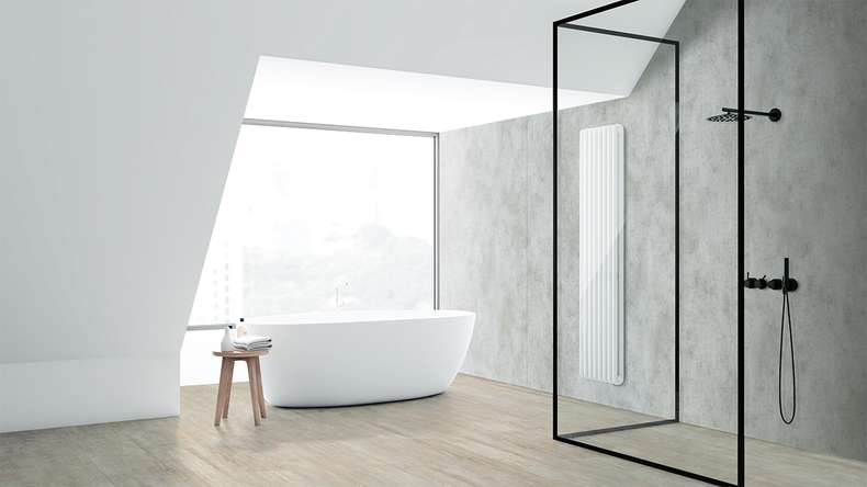 planeo StrongWall - Revêtement mural plastique XL Ciment lavé 260 x 90 cm