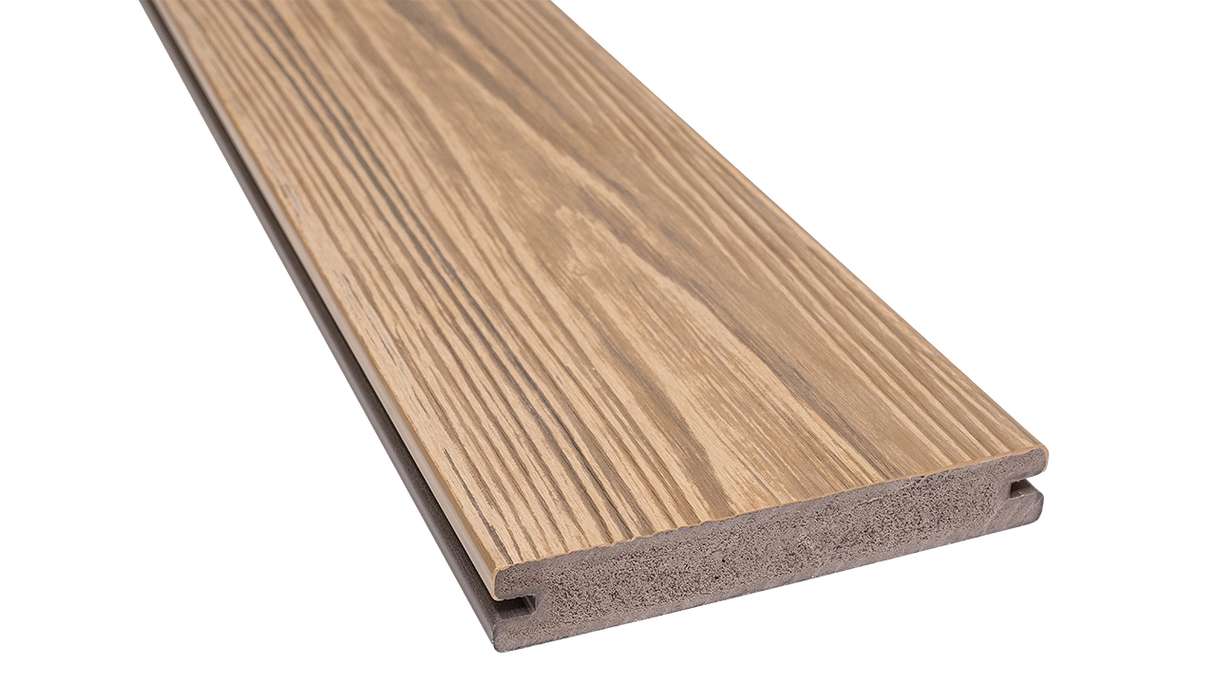 planeo Authentic Wood - Lames de terrasse BPC massives - Garapa texturé