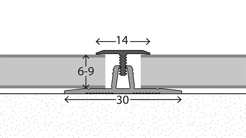 planeo Système de profilés muraux Profilé intermédiaire en T 569 - 260 cm