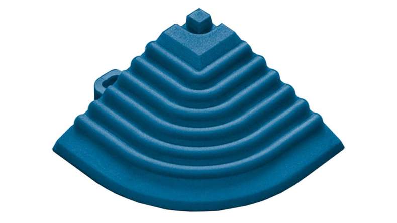 planeo élément d'angle pour carreaux de terrasse à clipser 40 x 40 cm - bleu