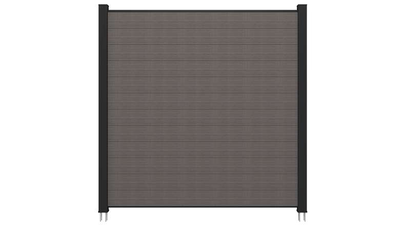planeo INFINITY - Clôture à emboîter WPC CoEx gris foncé 176 x 183 cm