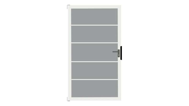 planeo Gardence Flair - Brise vue Verre Porte DIN droite Bande de bloc avec cadre en aluminium 100 x 180 cm