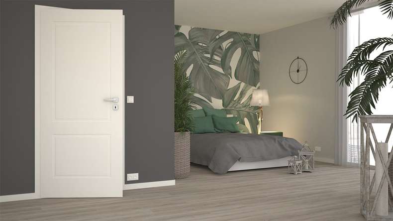 planeo Porte d'intérieur design VELA Lallu 2 laque blanche 9010 chant d'angle | laqué - 1985 x 610|735|860|985 mm