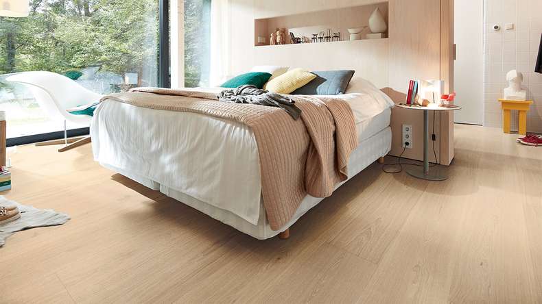 Sol en bois MEISTER Lindura HD 400 - 08922 Chêne naturel champagne vernis ultra mat 2200 x 270 x 11 mm (500214-2200270-08922)