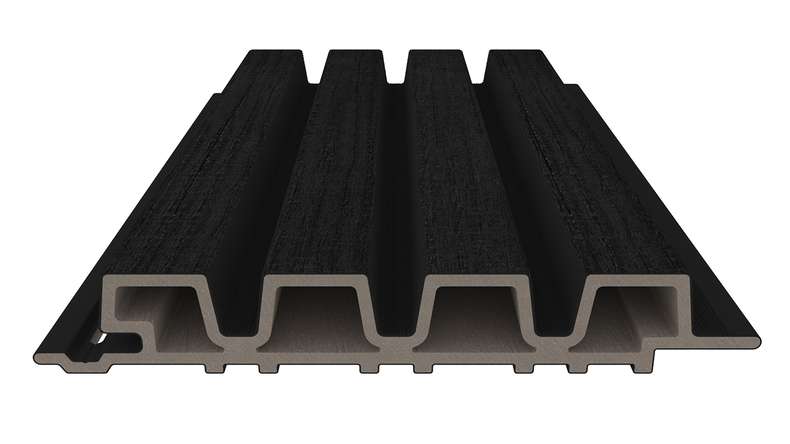 planeo LINEA Slim - Bardage de façade en WPC CoEx noir 2900 x 215 mm