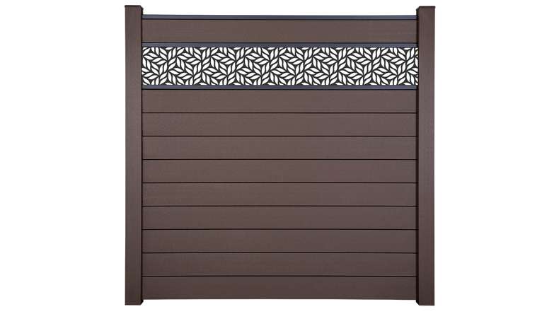 planeo Gardence Strong - Clôture à emboîter BPC Leafs Terra 180 x 180 cm