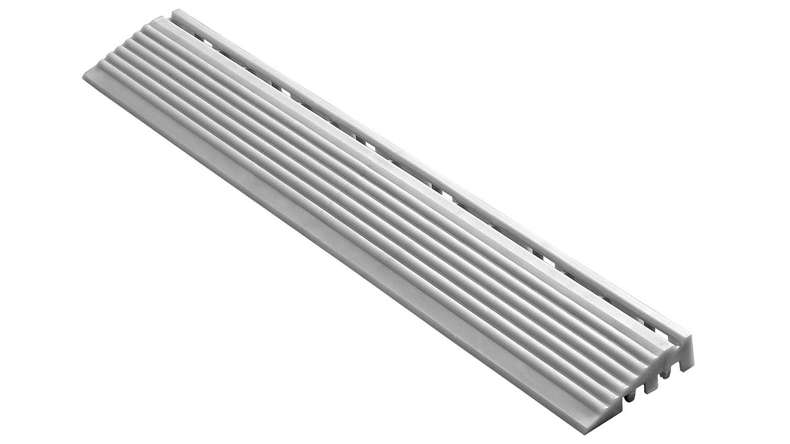 planeo partie latérale pour carreaux de terrasse à clipser 40 x 40 cm - blanc-alu