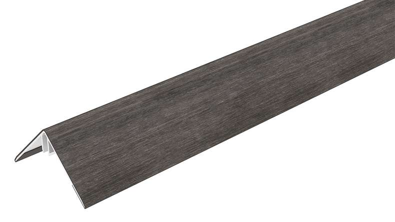 planeo LINEA - Profilé d'angle extérieur en aluminium CoEx, gris foncé, 3000 x 66 x 66 mm