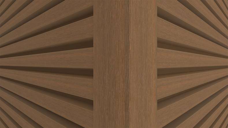 planeo LINEA Slim - Bardage de façade en WPC CoEx « Burma Teak » 2900 x 215 mm